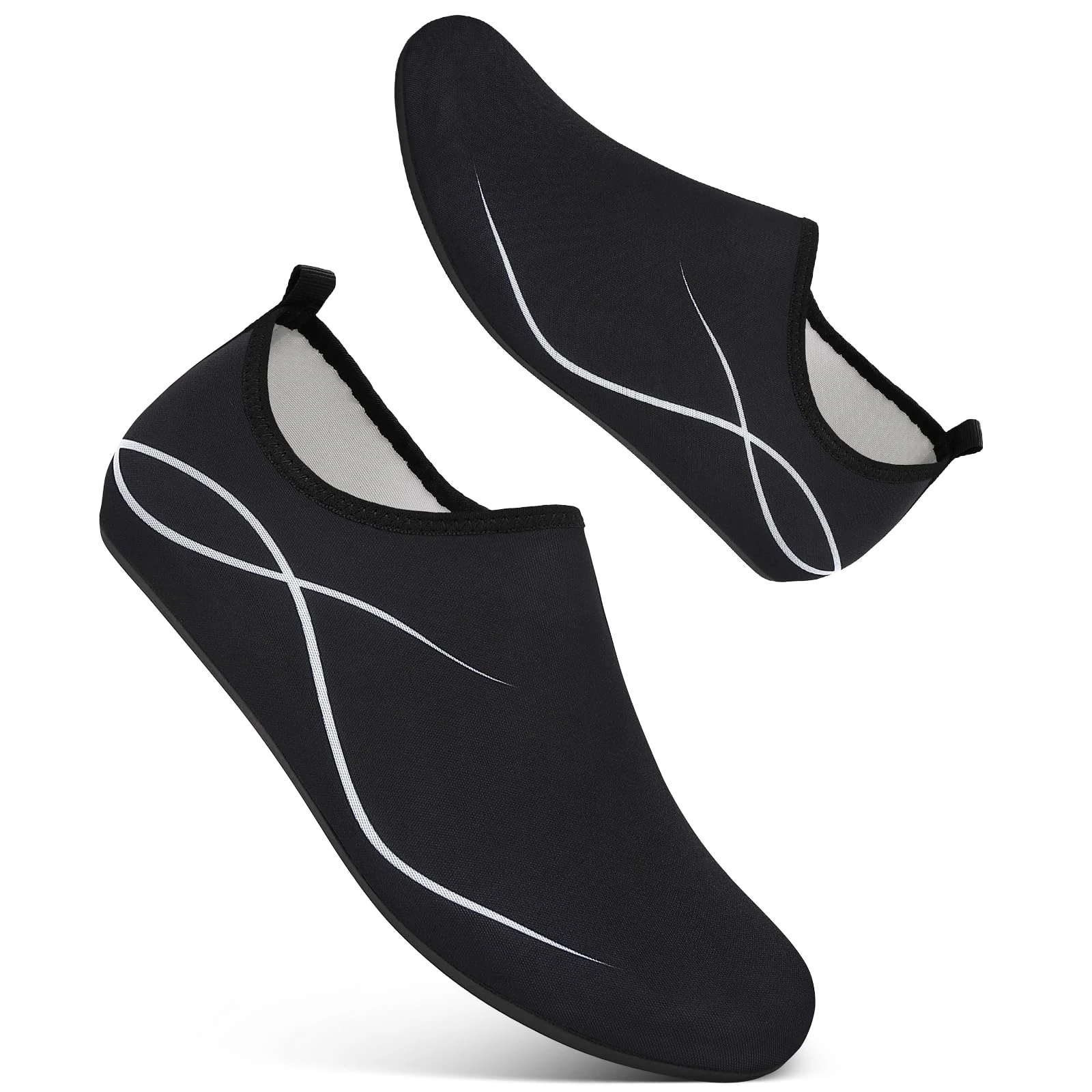 Beach Shoes Water Shoes Swim Swimming Aqua Socks Barefoot for Sea Pool Quick Dry Lightweight Women Men(991BK 8 UK /42 EU)