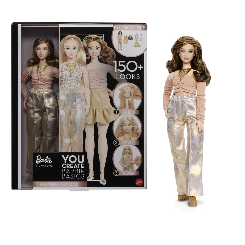 Barbie Basics You Create Neutral Kit 003 with Customizable Fashion Doll & Universal-fit Clothing, Posable Body & Swappable Doll Head, JJX37