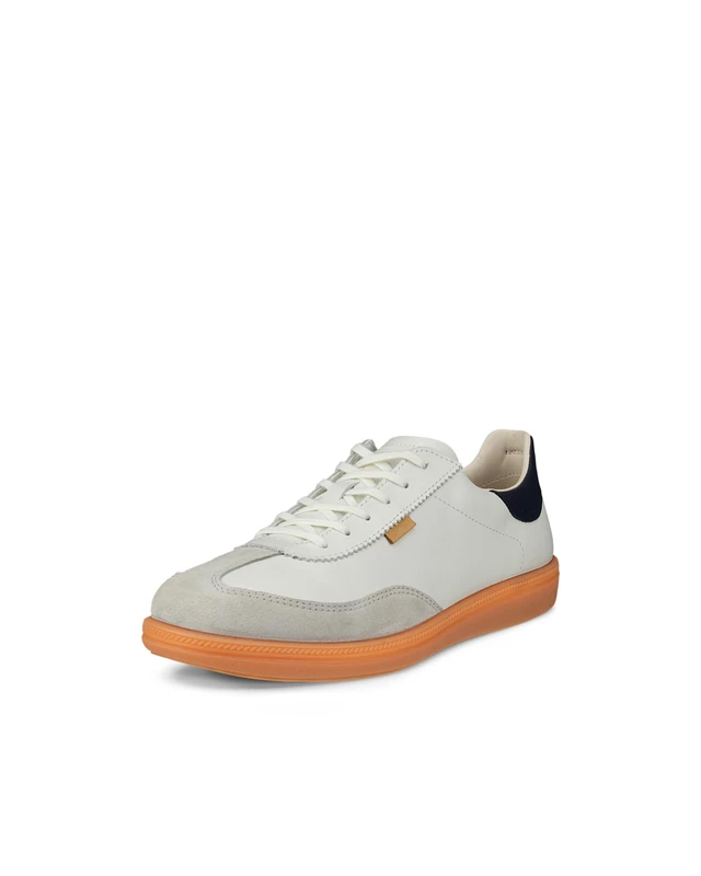 ECCO Women's Sneaker Soft 11, Gravel/White/Marine, 4