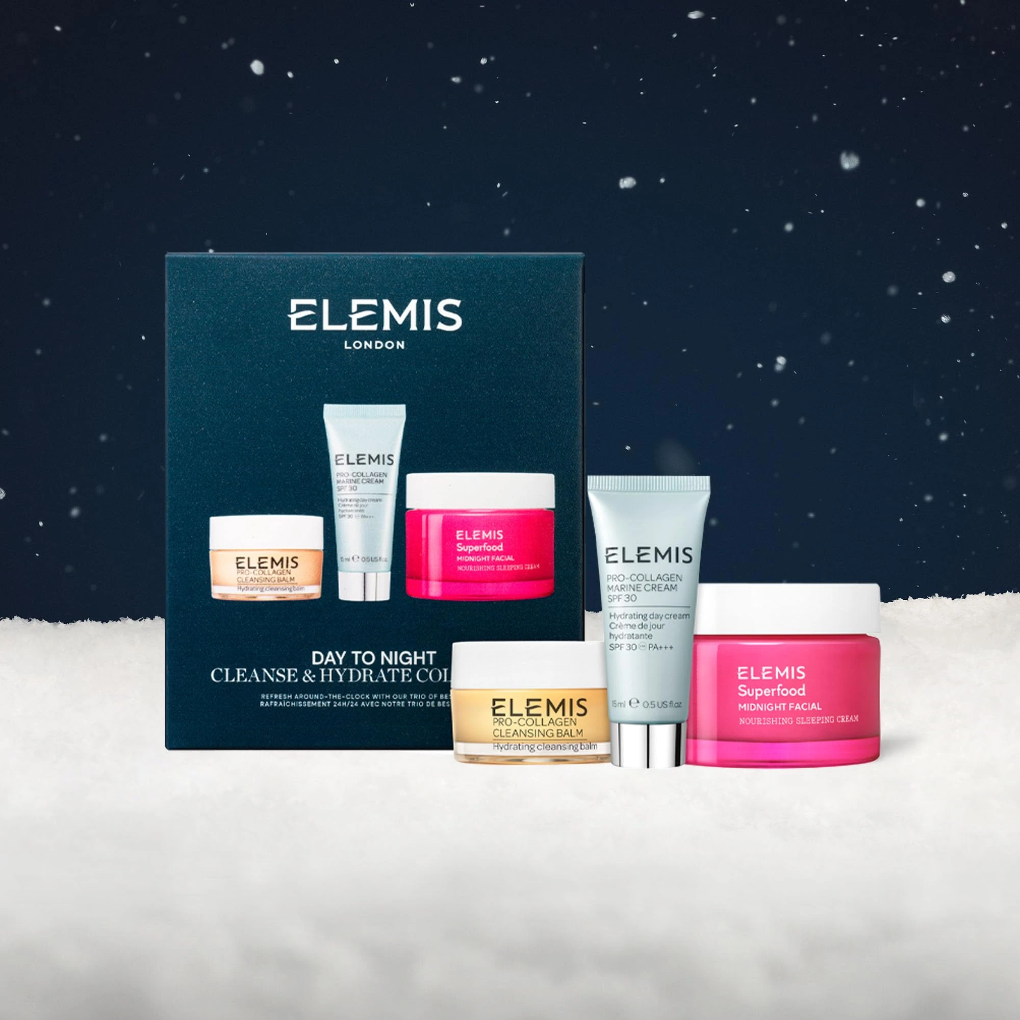 ELEMIS Cleanse & Hydrate Skincare Gift Set for Women – Travel Size Face Care Essentials – Luxury Self-Care Gift for Her