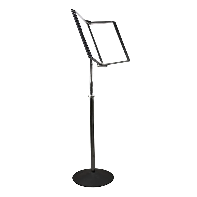 Djois, Tarifold 570040 Metal Floor Display System A4 10 Clear Pockets Black 1 Piece Height Adjustable Weighted Base Adjustable Viewing Angle Ideal for Large Rooms