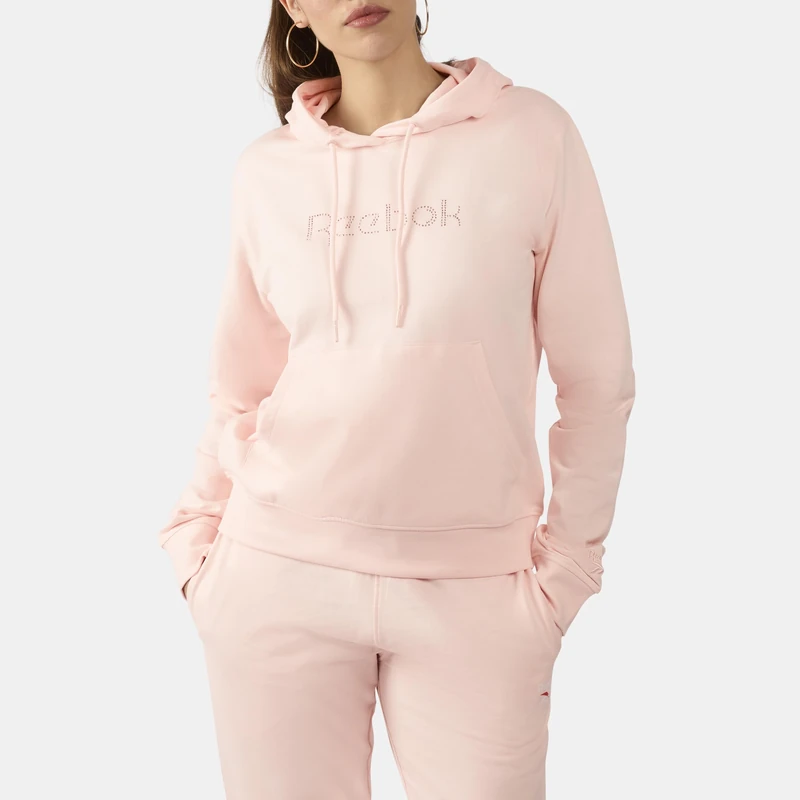 Reebok Studded Logo Hoodie Pink - Image 1