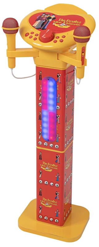 The Beatles Yellow Submarine Karaoke Machine YSK900 – Kids Pedestal & Table Top Speaker with 2 Microphones, Voice Changer, Bluetooth, LED Light Show & USB Playback