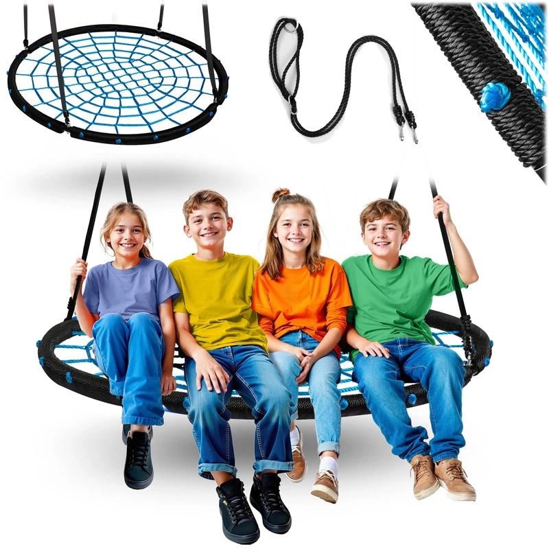Neo-Sport Outdoor Nest Swing with Frame - 120 cm Round Swing