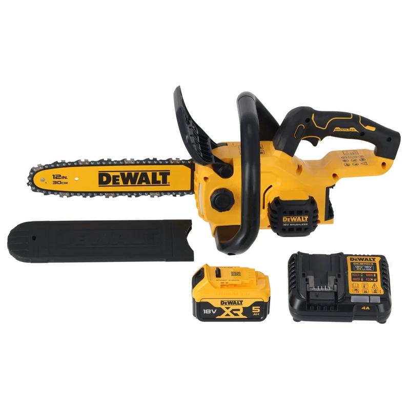 DEWALT DCMCS565P1-QW 18V XR 30cm Brushless Compact Chainsaw with 5Ah Battery Included