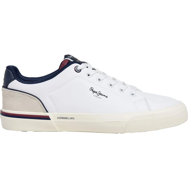 Pepe Jeans London Kenton Campus M Men’s Regular Fit Leather Sneakers, Blue Wash - Image 1