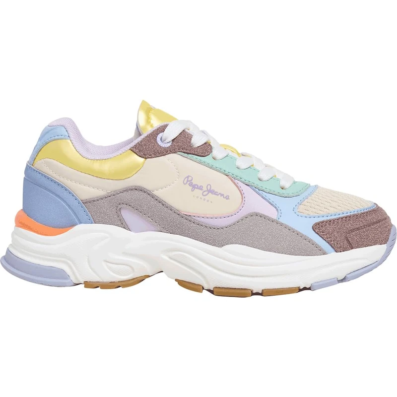 Pepe Jeans Girl's MAVE NEON G Sneak, Pink (AID Brown), 1.5