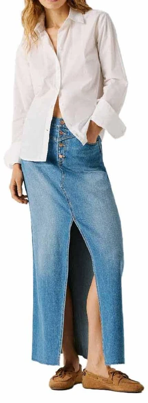 Pepe Jeans Women's Maxi Skirt HW MIRA Skirt, Blue (Denim-3A1), XSW/32L - Image 1