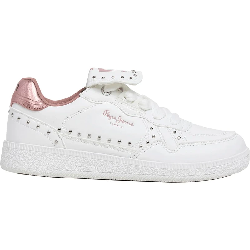 Pepe Jeans Girl's Ball Studs G Sneak, White (Mousse White), 6