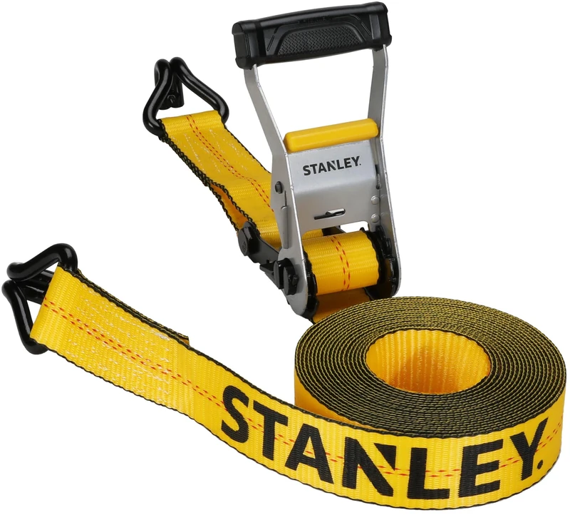 STANLEY 2-Inch x 27-Foot Ratchet Strap with Double J-Hooks