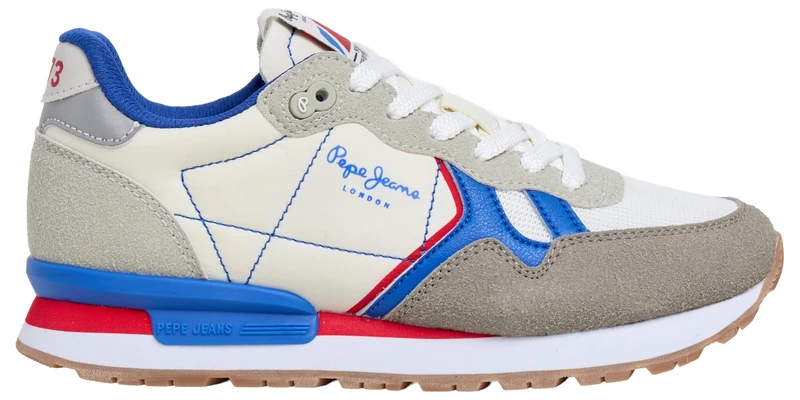 Pepe Jeans BRIT Board B Sneak, Beige (POP White), 2.5 UK
