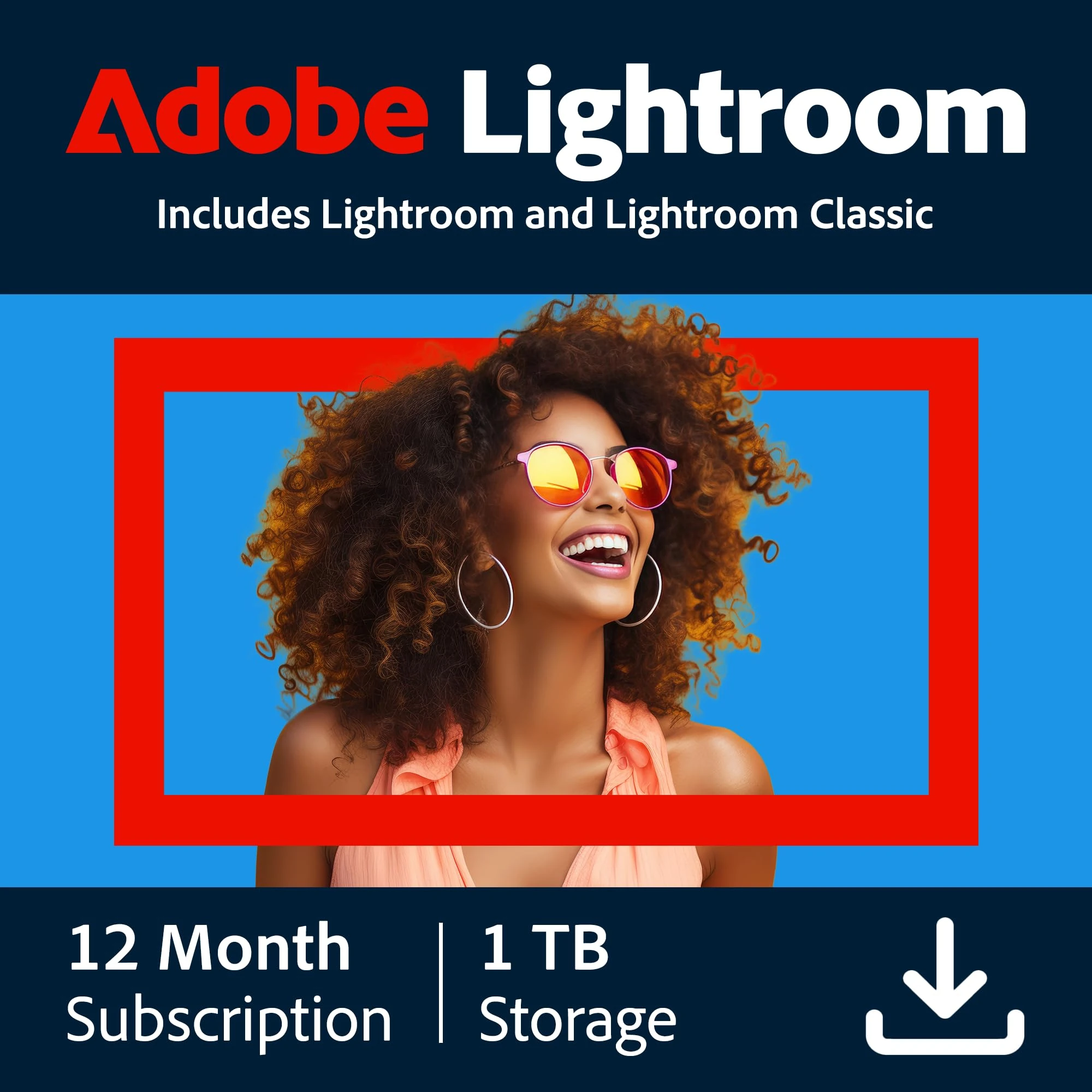 Adobe Lightroom with Lightroom Classic 1 TB, AI-assisted photo editor, 1 Year, PC/Mac, Digital Download | Activation Code by email