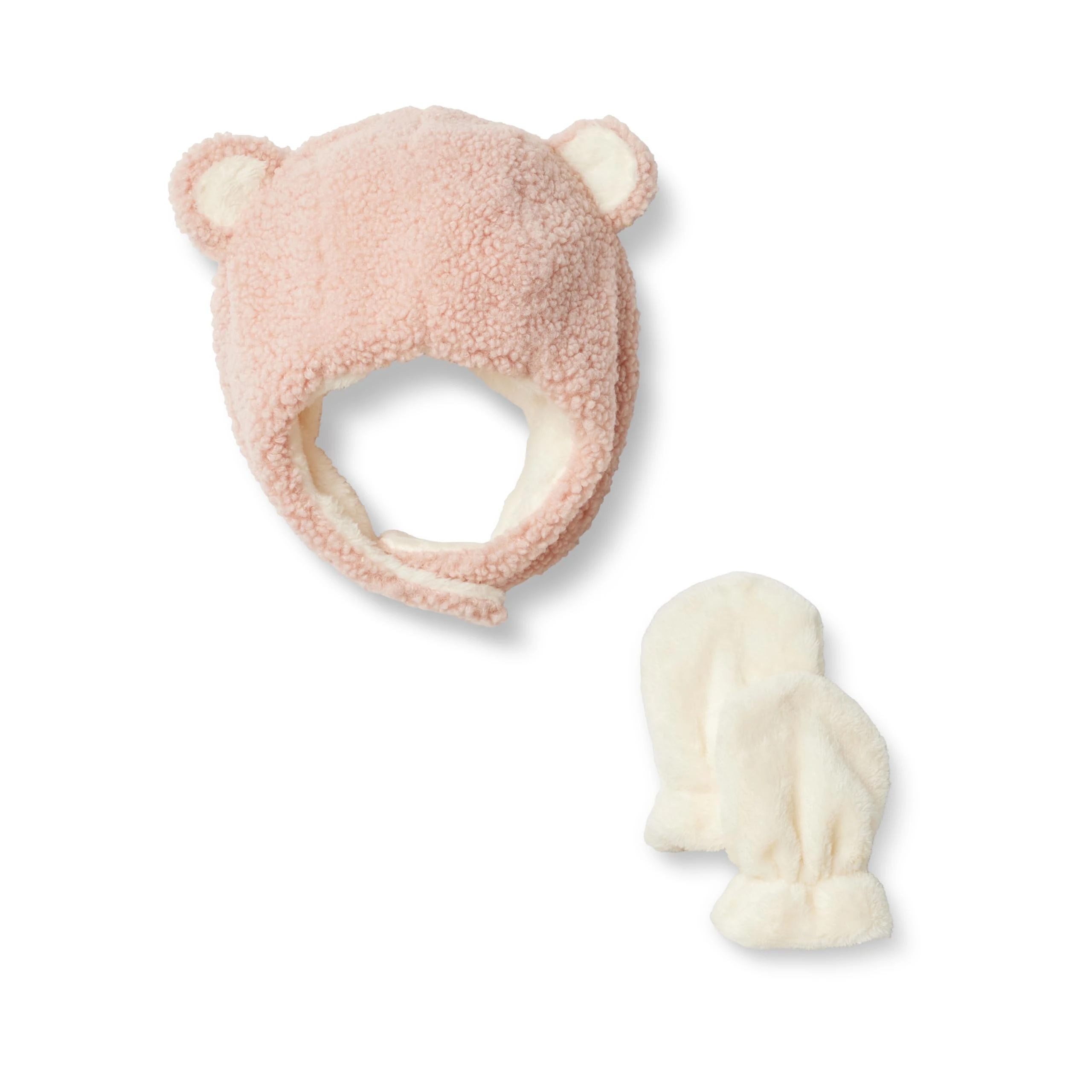 Amazon Essentials X Sofia Grainge Unisex Babies' Hat and Mittens Set, Pale Pink, M (12-24 Months)