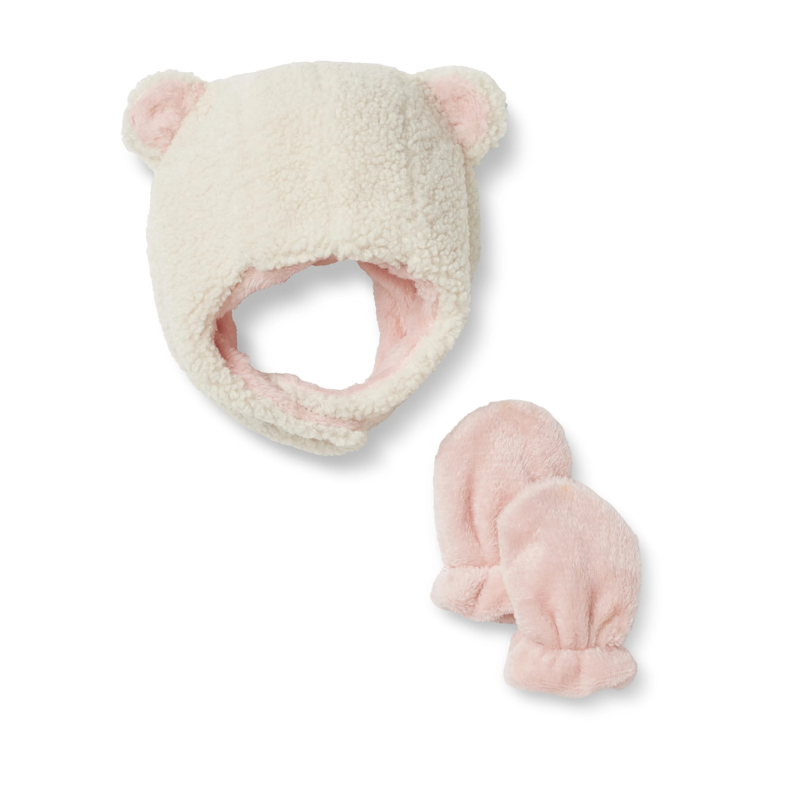 Amazon Essentials x Sofia Grainge Unisex Babies' Hat and Mittens Set, Ivory, M (12-24 Months)