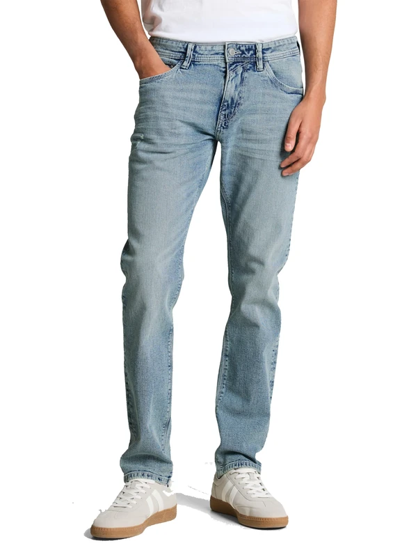 TOM TAILOR Denim Men's TTPiers Slim Fit Jeans, 10118 - Used Light Stone Blue Denim, 32 W/34 L