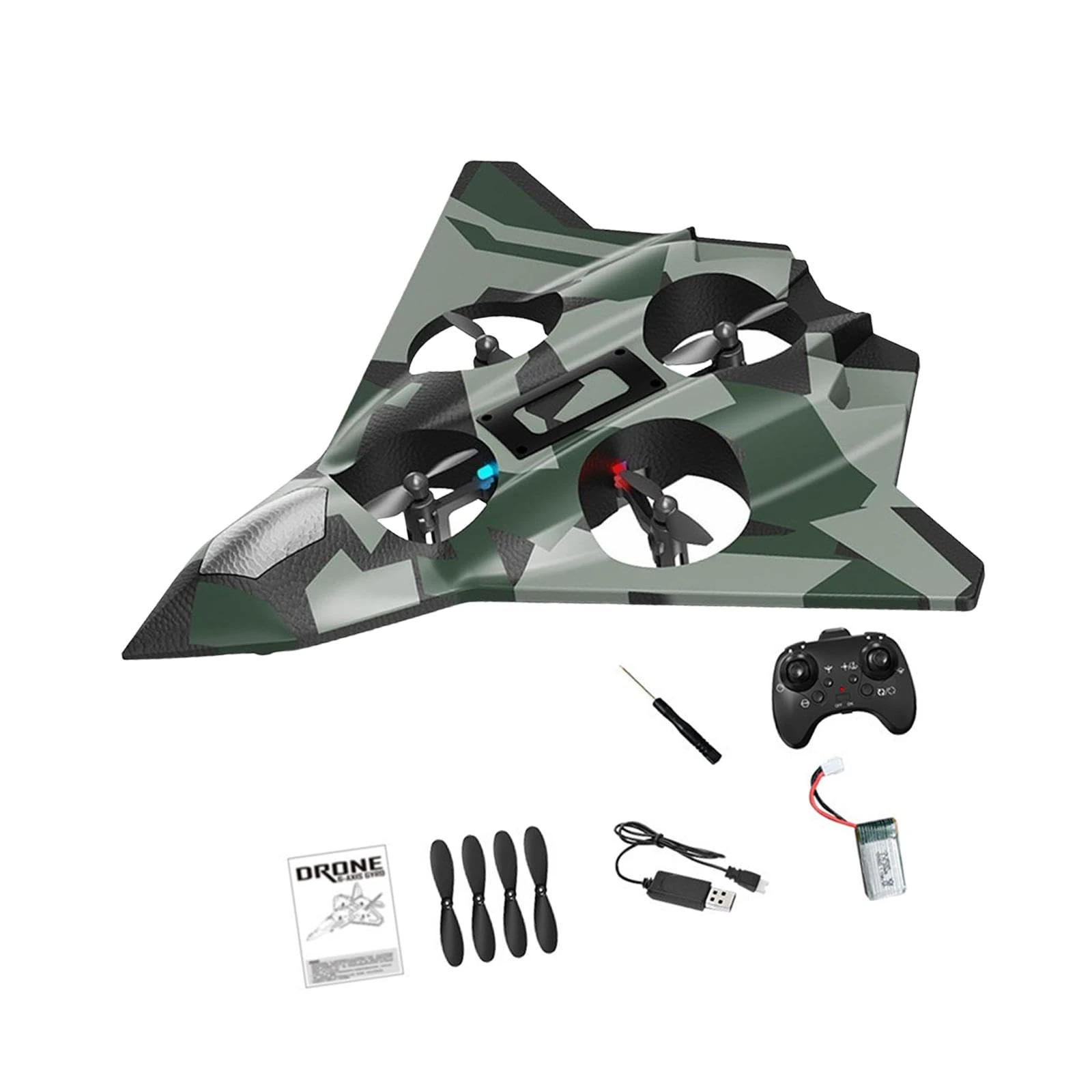 Colcolo 2.4Ghz Remote Control Foam Airplane Toy, RC Plane, Quadcopter, Hovering, 360 Flip Rotation Mode, 2 Speeds, LED Lighting, 6CH Roll Fixed Wing Aircraft Anti Falling Easy to Fly Child, CZ36