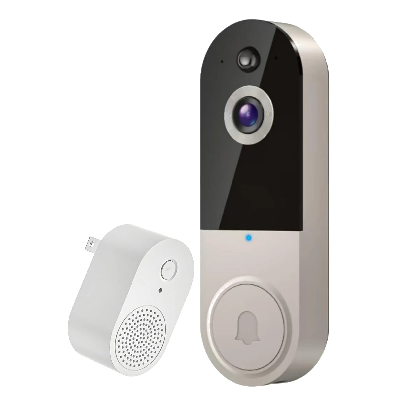 Safedoorbell, The Smarter Way to Protect Your Home, Door Lock with Camera, 1080p Smart Wireless Video Doorbell Camera Chime, Motion Detection, Night Vision, Two-Way Audio (T50-Beige)