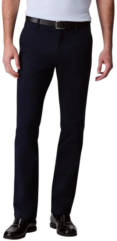 Calvin Klein Men's Slim Cotton Stretch Chino Trouse LV040EM633 Casual Pants, Blue (Dark Sapphire), 3229