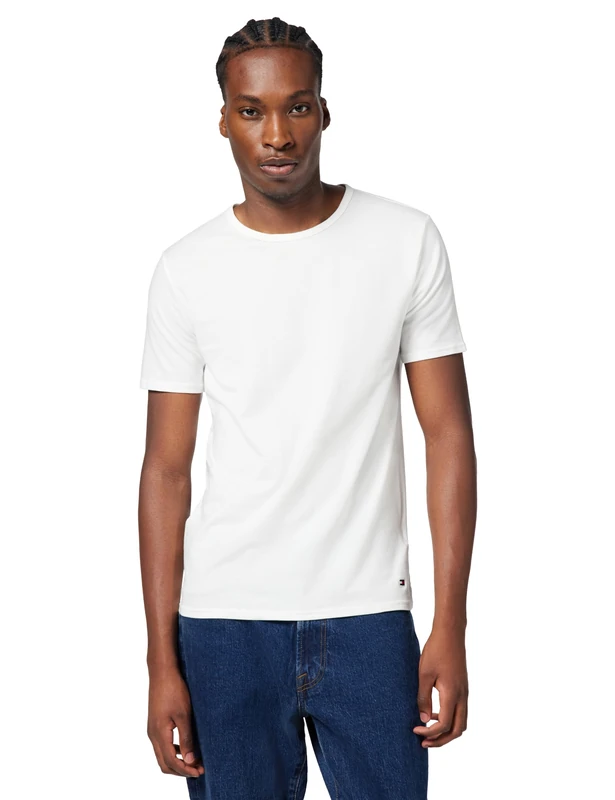 Tommy Hilfiger Men's Stretch Cn Tee Ss 3Pack UM0UM03933 S/S T-Shirt, White (White/White/White), XL