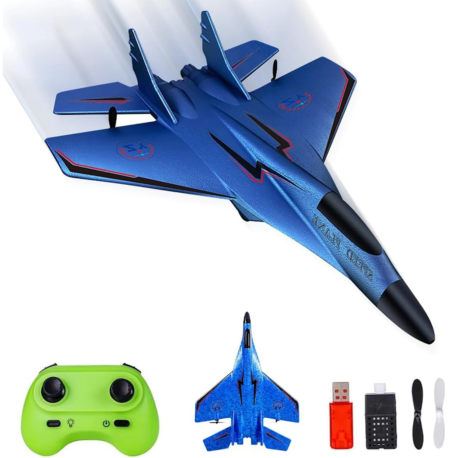 Remote Control Plane, Remote Control Wireless Airplane Toy, RC Plane 2CH 2.4Ghz RC Plane with LED Lights, Remote Control Airplanes for Beginners Adult