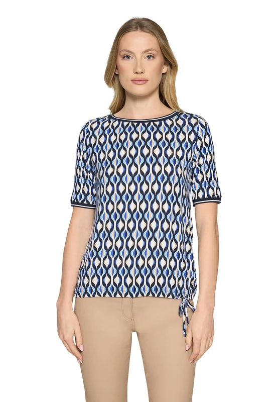 Betty Barclay Women's Shirt Blue/Cream