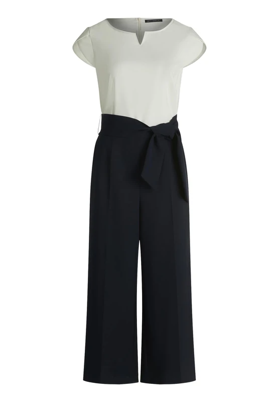 Betty Barclay 6171/1080 Jumpsuit, Dark Blue/Cream Patch, 42 Women