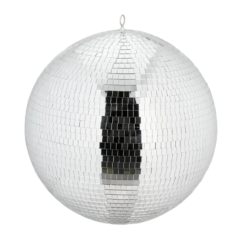 Relaxdays Mirror Ball, Ø 50 cm, Hanging Disco Sphere, with Metal Eyelet, for Parties, Reflective Light Effect, Silver