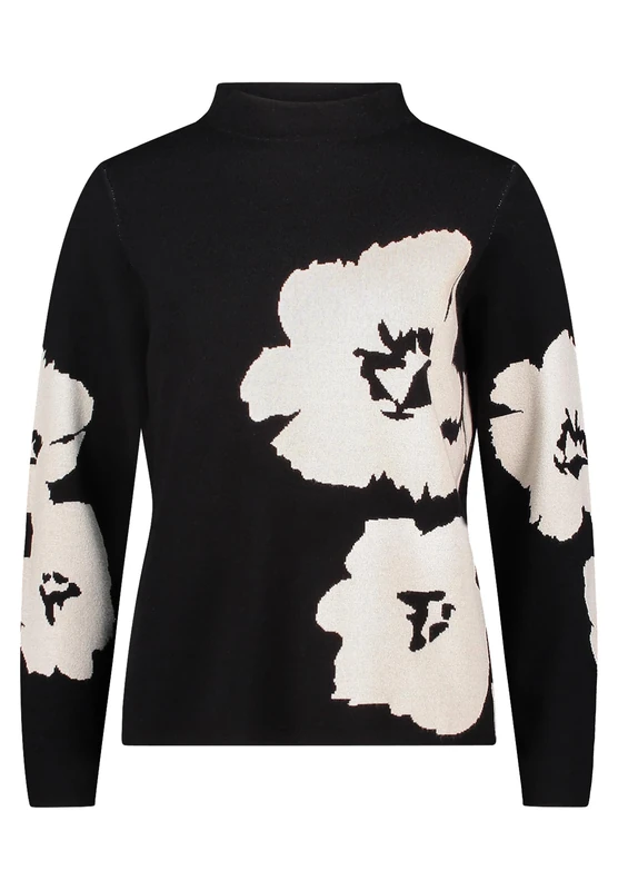 Betty Barclay 5392/2907 Pullover, Patch Black/Cream, 50 Women's