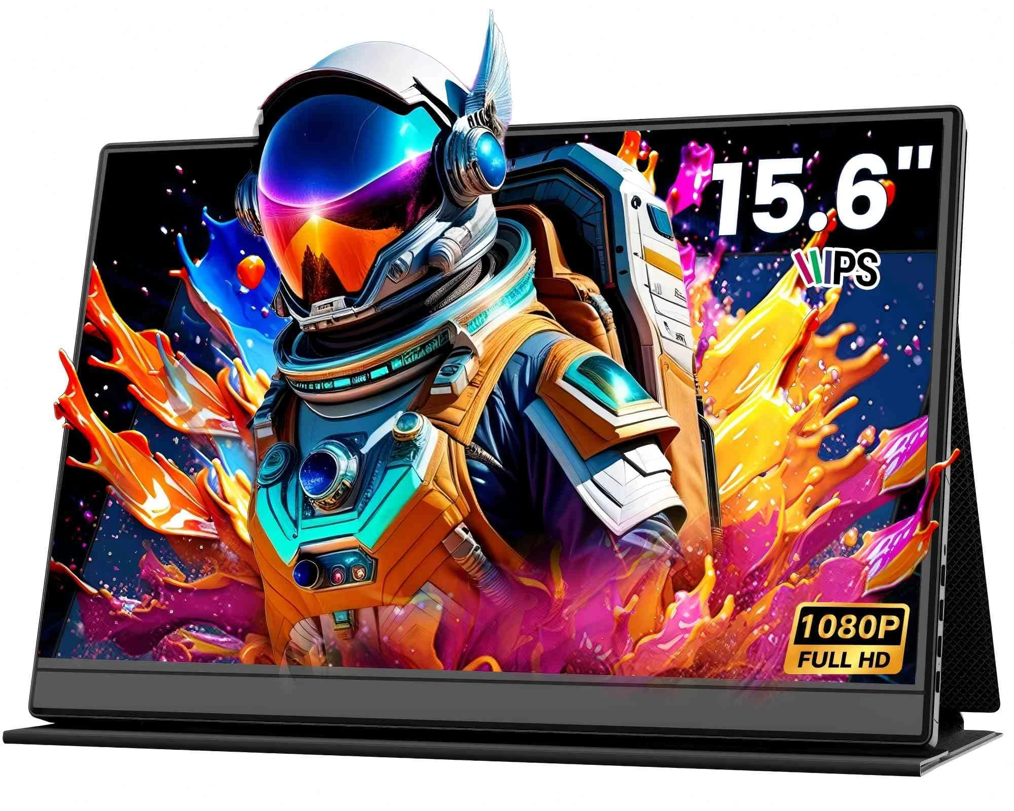 Xyvolve Portable Monitor, 15.6 Inch FHD 1080P IPS Anti-Glare, Dual Type-C HDMI, Built-in Speakers, Ultra-Slim Computer Monitors with Protective Cover, Screen Extend for Laptop PC Mac Phone PS4/5 Xbox