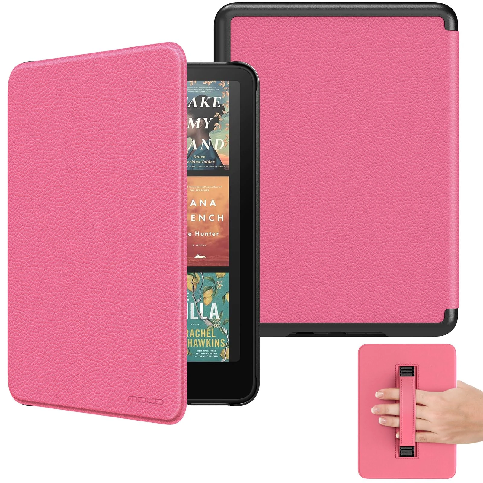 MoKo Case for All-new 7" Kindle Paperwhite(12th Gen 2024) and Kindle Colorsoft Signature Edition 2024, Lightweight Shell Cover with Hand Strap Auto Wake/Sleep for Kin dle Paperwhite 2024, Magenta