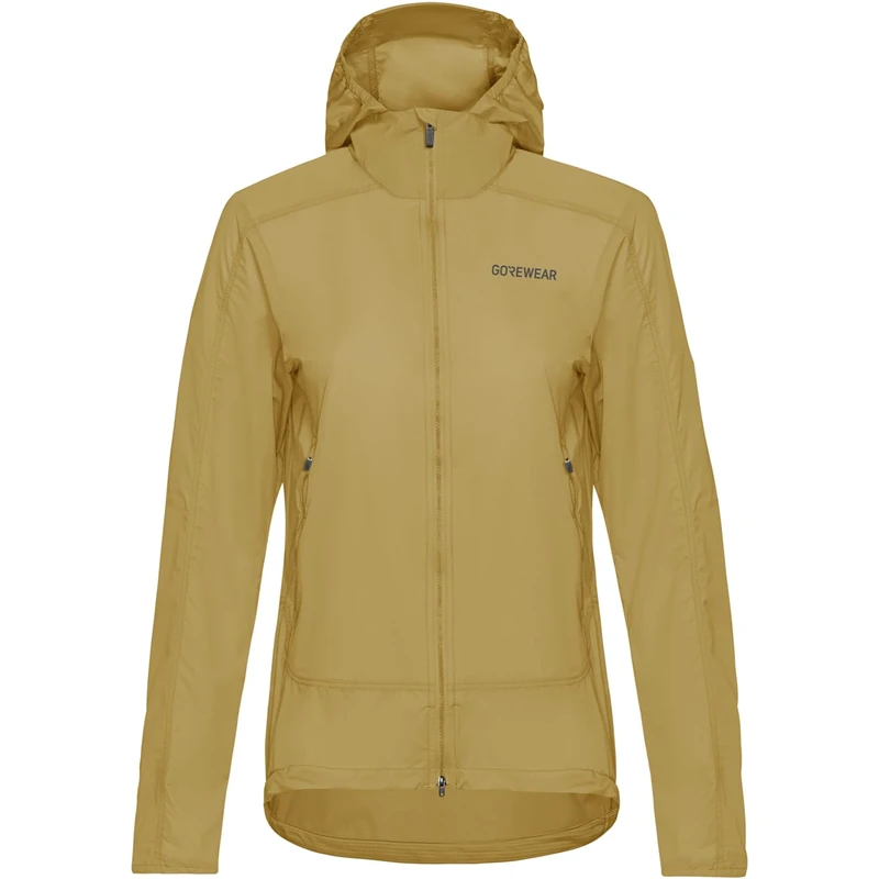 GORE WEAR Womens Fernflow Hooded Windbreaker Jackets, Tuscan Sand, XS EU