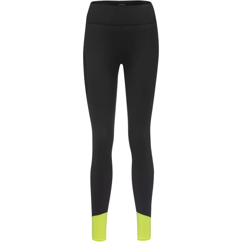 GOREWEAR CONCURVE Thermo Hybrid Tights Womens, Black/Neon Yellow, XL