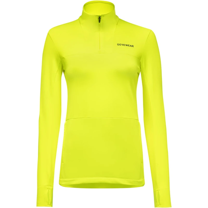 GOREWEAR Training Thermo 1/4-Zip Womens, Neon Yellow, XS