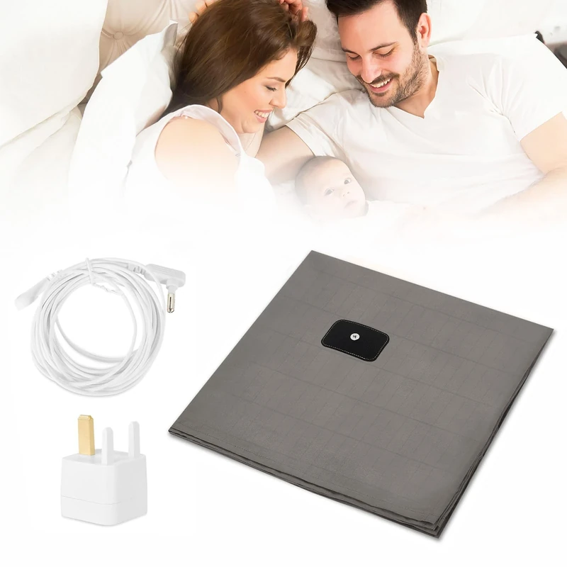 Grounding Sheet 68x132cm Grounding Bed Sheet Silver Fibre Organic Cotton Grounding Mat Earthing UK for Improved Sleep Reduced Anxiety Inflammation Healthy Earth Energy Mat with Conductive Materials