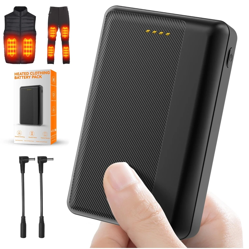 Upgraded Heated Gilet Power Bank – 7.4V 2A 10000mAh DC Rechargeable Battery Pack for ORORO & Venustas Heated Jackets, Vests Coats - Image 1