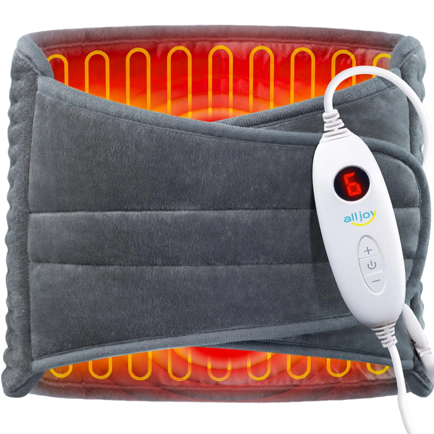 ALLJOY Heat Pads for Back Pain Relief, Wrap Around Heat pad for Period Cramps Neck Shoulder and Back, 12" x 60" Large Heating Pad, 6 Heat Levels, 90Mins Auto Off, Christmas Gifts for Women Men