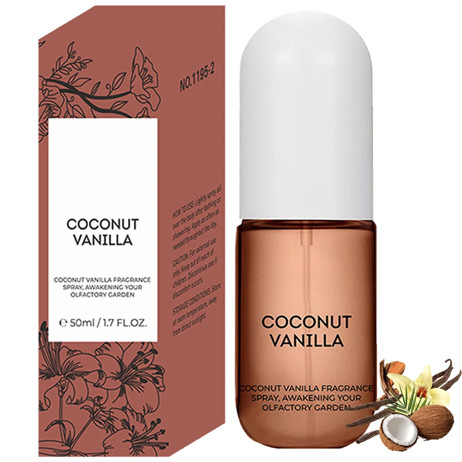 Coconut Vanilla Body Spray for Women - Vanilla Body Spray - Long-Lasting Fragrance Mist with Light Scent for Skin & Hair Care