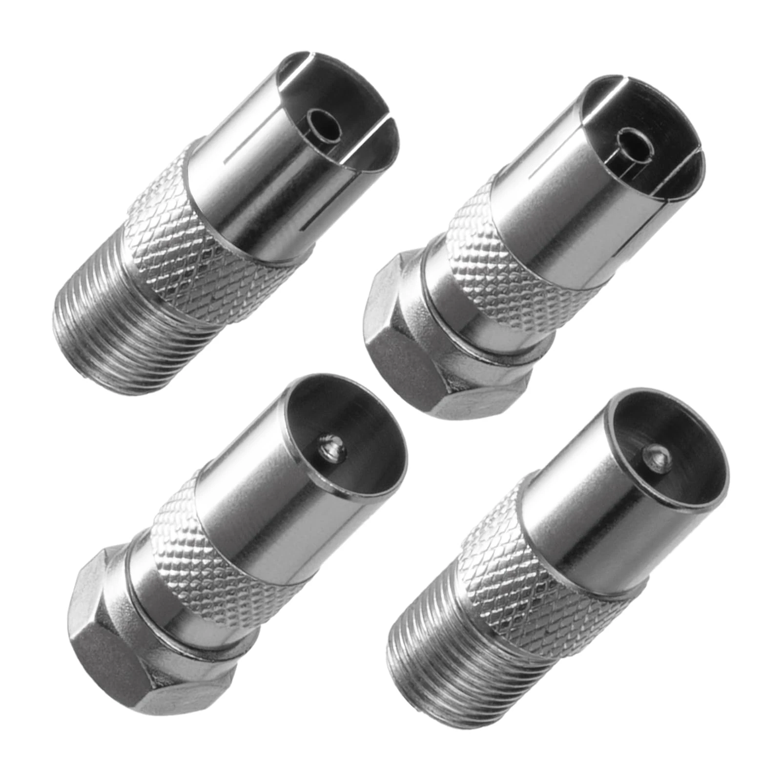 4 PCS F Type Connector Kit, Male/Female Coaxial Cable Connectors, Satellite Cable Connectors, for Connecting Satellite TV, Cable TV, and Router