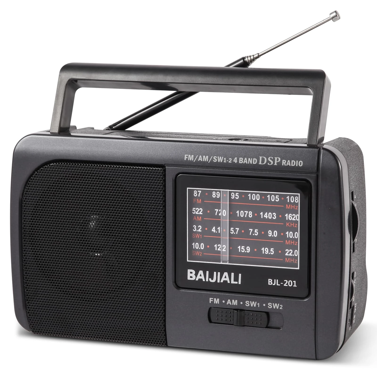 Vintage Style Portable AM/FM/Shortwave Radio - Battery Powered Radio with 3W Speaker, Compact & Lightweight for Home, Emergency Radio, Outdoor Use (BJL-201)