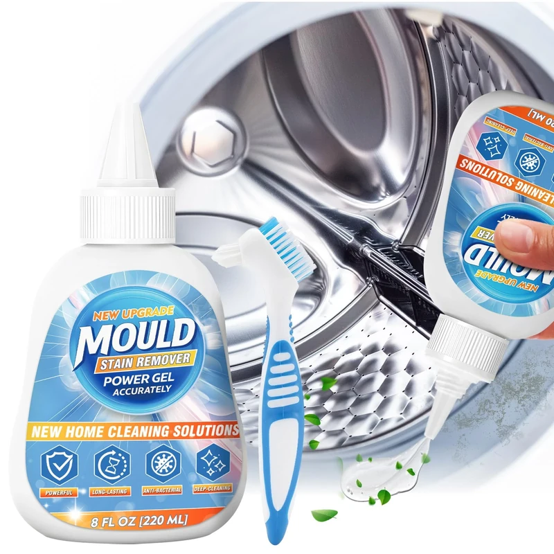 Mould Remover Gel, Large Capacity Household Mould and Mildew Remover, Multifunctional Mould Stain Gel, Use on Home Sink,Toilet, Washing Machine, Seal Bathroom, Tile Grout Stains (8 Fl oz)