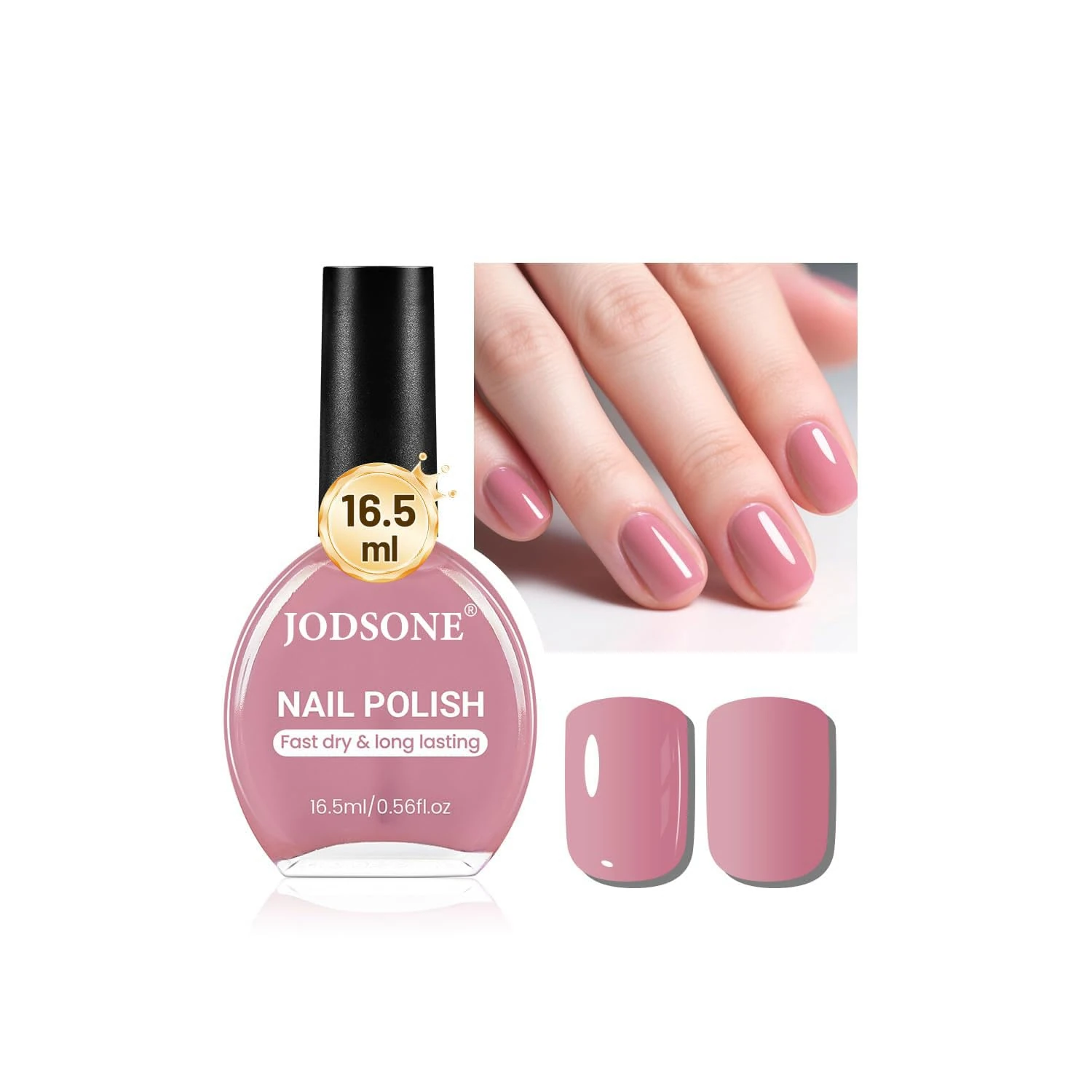 JODSONE 16.5ml Dusty Rose Nail Polish Large Volume Quick Drying Light Pink Nail Polish, Fast Drying and Long Lasting Color Nail Art DIY Home Manicure Gift for Women