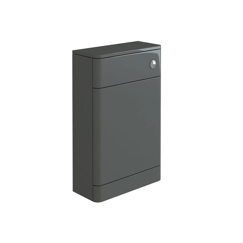 iBathUK Denver WC Toilet Unit, Soft Square Back to Wall Furniture, Compact Design for Modern Cloakrooms and Bathrooms in Premium Anthracite Grey Finish 500x215mm