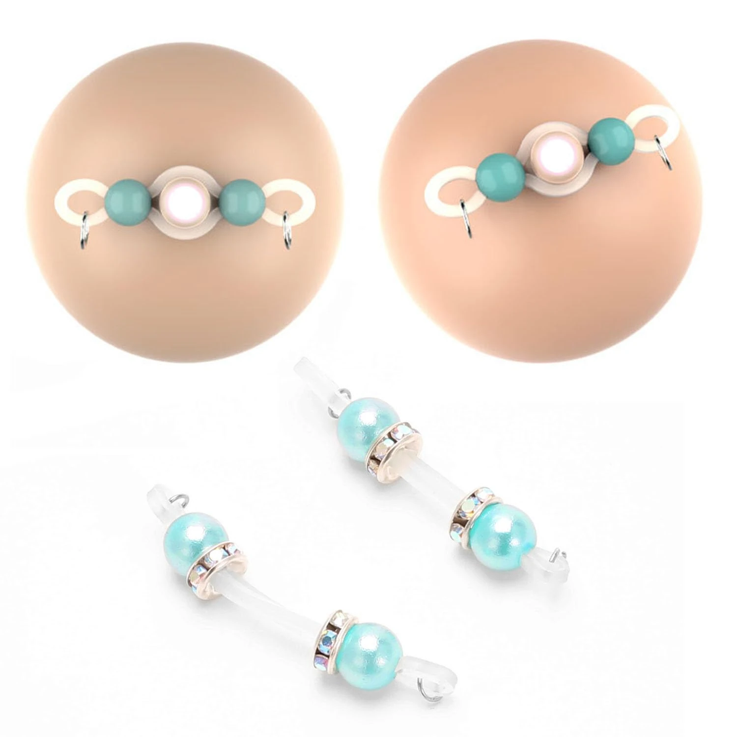 Adjustable Nipple Clamps for Sensual Play, Feather-Light Pressure, Non-Piercing Breast Jewelry for Couples’ Exploration, Adult Toy for Women (Green)