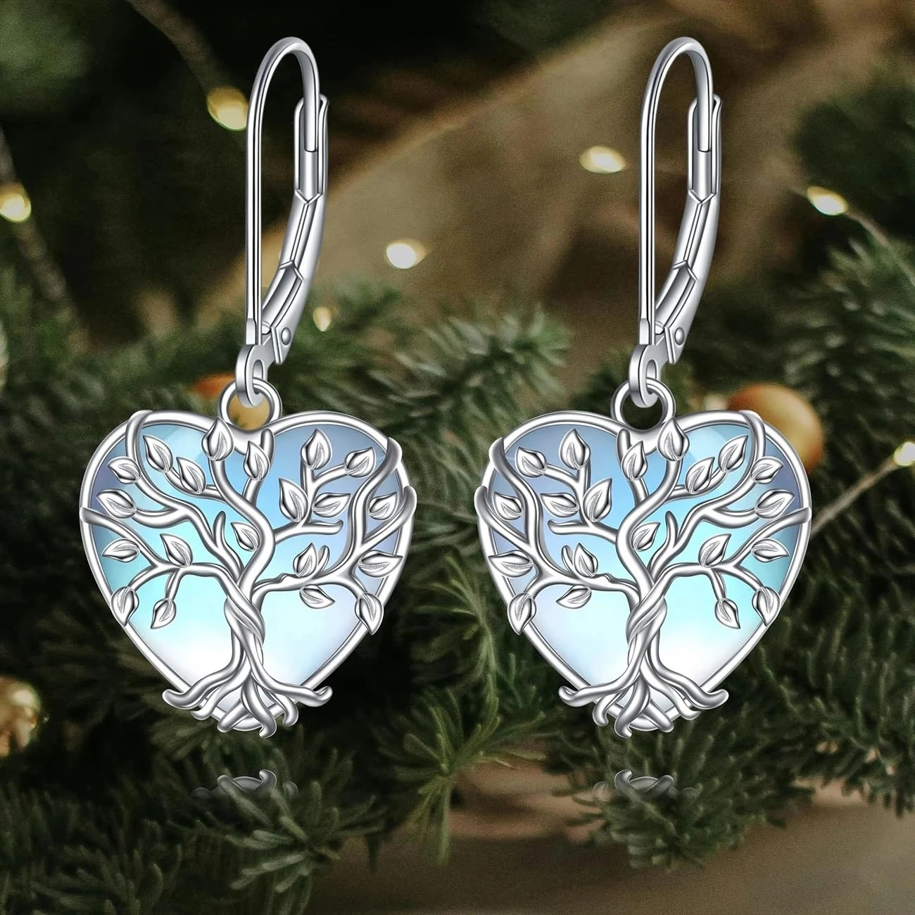 A pair of 925 Sterling Silver Drop Earrings - Elegant Vintage Style Moonstone Teardrop Dangle Earrings, Perfect for Daily Wear or Gifts, M, Sterling Silver, No Gemstone