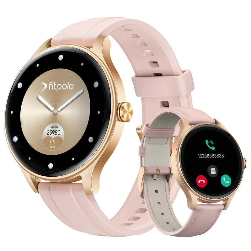 Smart Watches for Women, Ultra-Sharp AMOLED Display Ladies Smart Watch with Heart Rate/Sleep/Health Monitor, Smartwatch for iPhone/Samsung/Android, Fitness Watch 120+ Sport Modes 5ATM Waterproof
