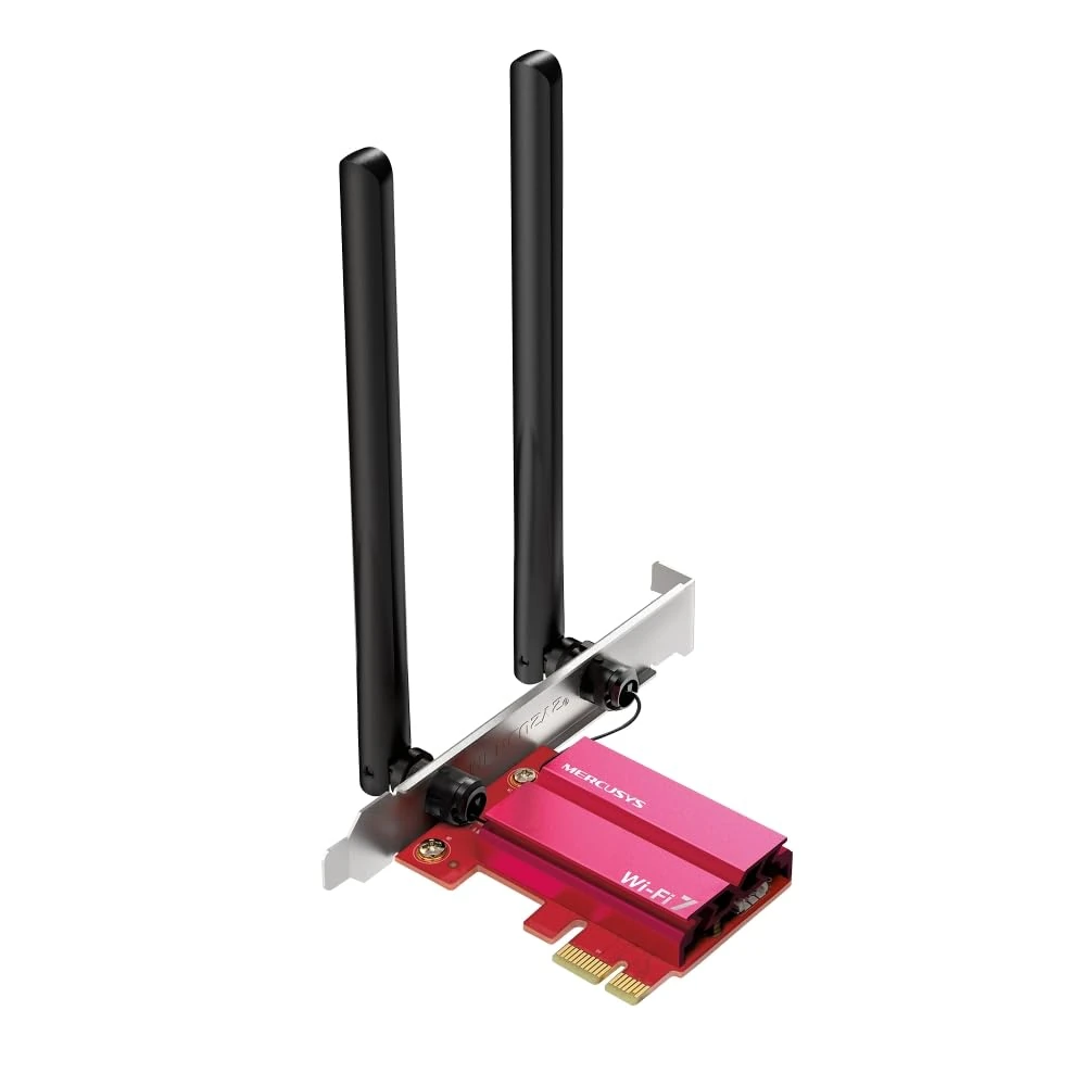 Mercusys TP-Link MA37BE PCIe Adapter BE6500Mbps Wi-Fi 7 Bluetooth 5.4, WPA3, MU-MIMO, OFDMA, WiFi Card Fixed PC, Tri-Band Speed, Wider Coverage, Supports Windows 11