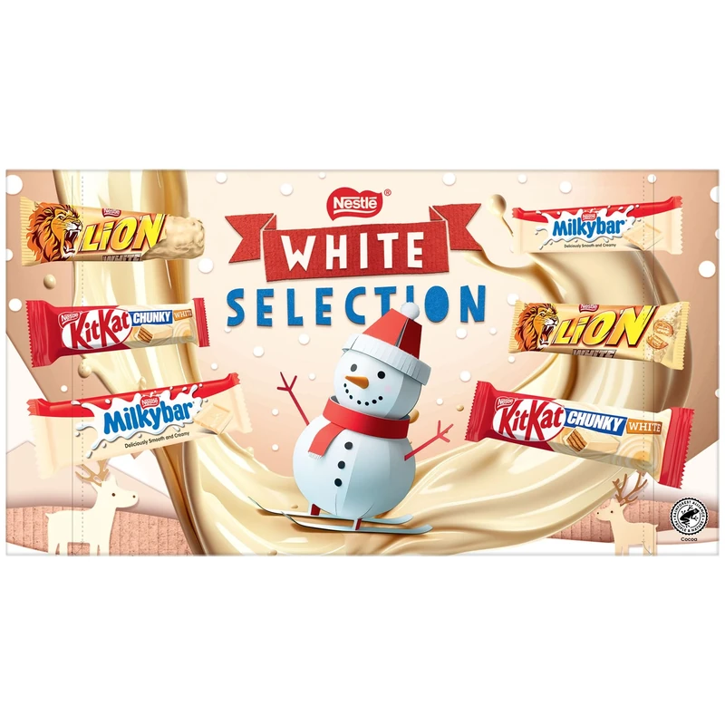 Nestlé White Chocolate Selection Box | 190g of Assorted White Chocolate Treats in Festive Packaging | Ideal for Gifting, Sharing & Seasonal Enjoyment