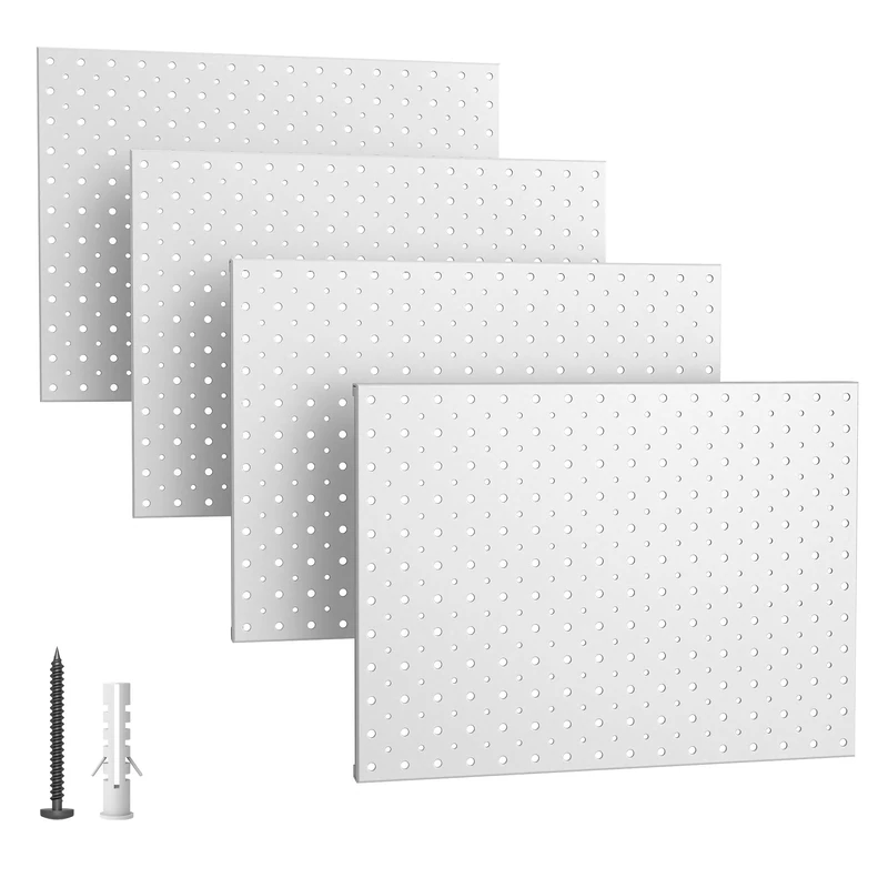 EVERHANGER Metal Pegboard Panels, Heavy Duty Pegboard Wall Organizer, Garage Wall Panels, Tool Storage Organization, 12"X16", 2pcs, Gray