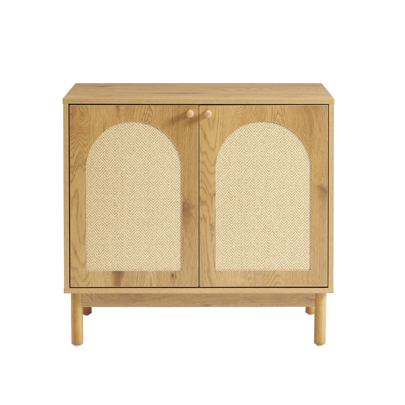 BAÏTA BAAMA sideboard in oak effect and cane wicker - Image 1