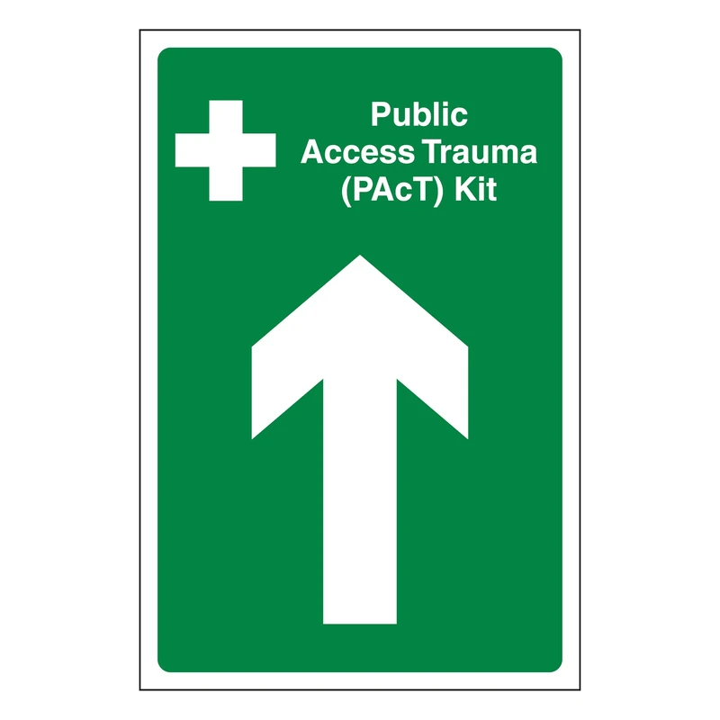 V Safety Public Access Trauma (PAcT) Kit Arrow Up 450 x 600 mm - 3mm Reflective Aluminium Composite